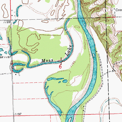 Topographic Map of Moss Lake, NE