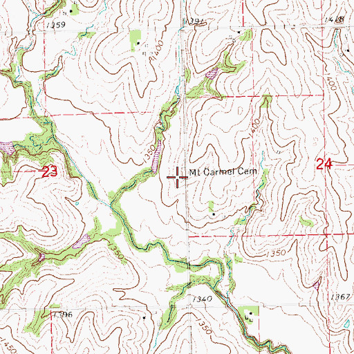 Topographic Map of Mount Carmel Cemetery, NE