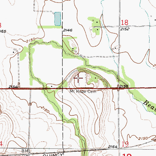 Topographic Map of Mount Hope Cemetery, NE