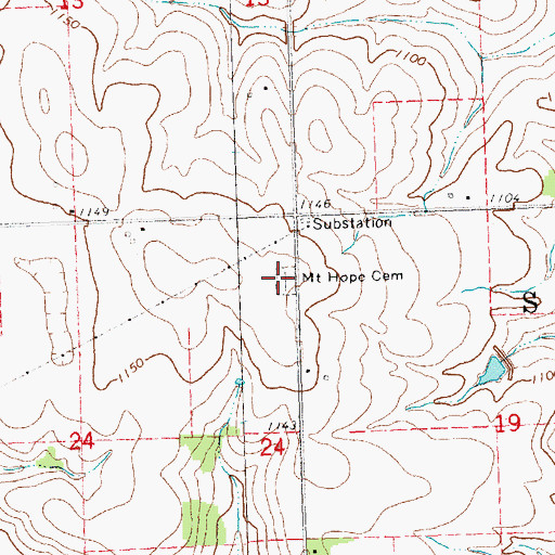 Topographic Map of Mount Hope Cemetery, NE