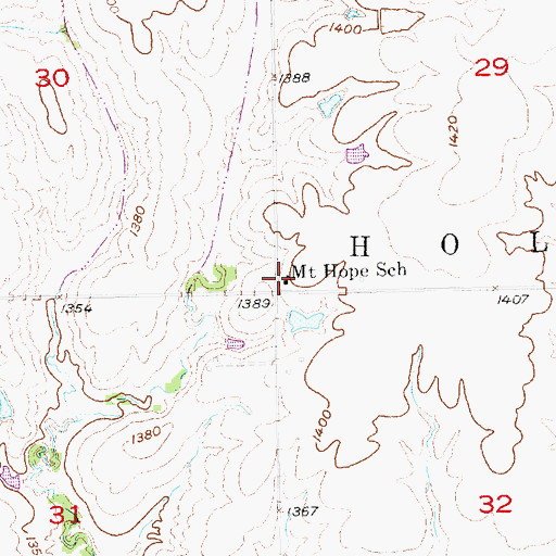 Topographic Map of Mount Hope School (historical), NE