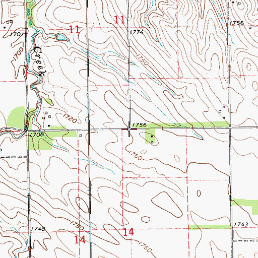 Topographic Map of Mount Hope School, NE