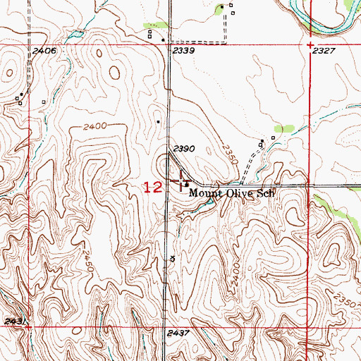 Topographic Map of Mount Olive School (historical), NE