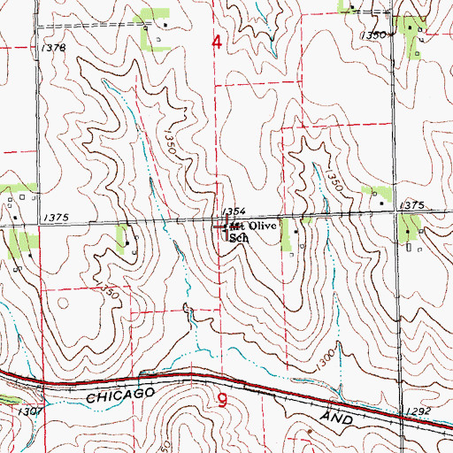 Topographic Map of Mount Olive School, NE