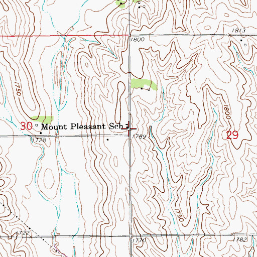 Topographic Map of Mount Pleasant School, NE