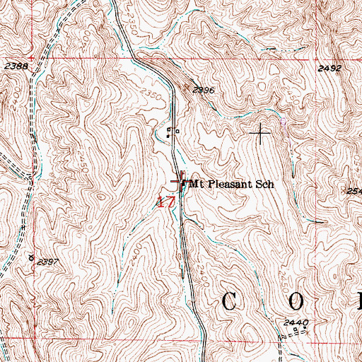Topographic Map of Mount Pleasant School (historical), NE