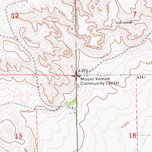 Topographic Map of Mount Vernon Community Center, NE