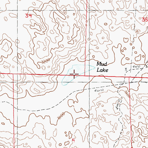 Topographic Map of Mud Lake, NE