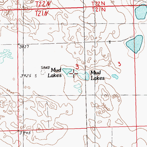 Topographic Map of Mud Lakes, NE