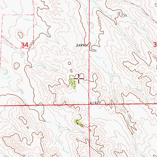 Topographic Map of Mud Springs, NE
