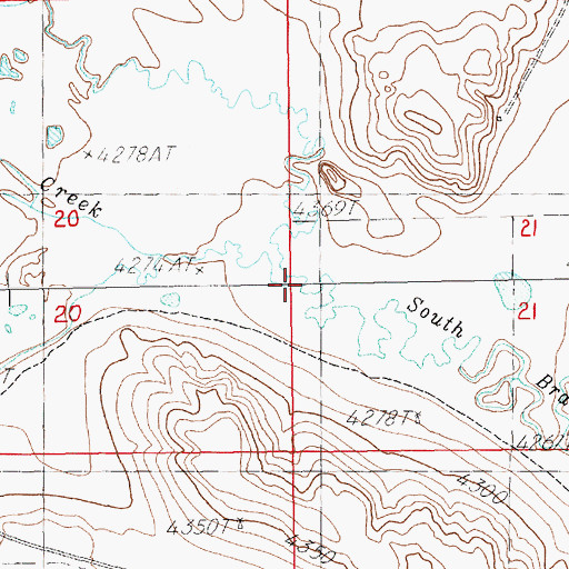 Topographic Map of Mud Springs Creek, NE