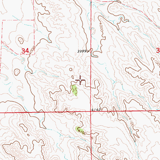Topographic Map of Mud Springs School, NE