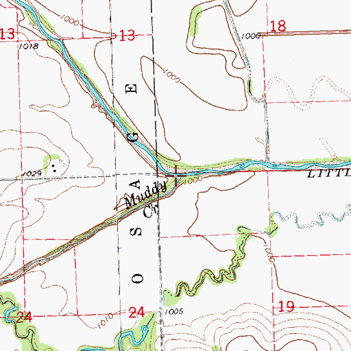Topographic Map of Muddy Creek, NE