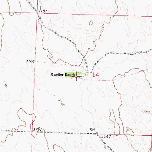 Topographic Map of Mueller Ranch, NE