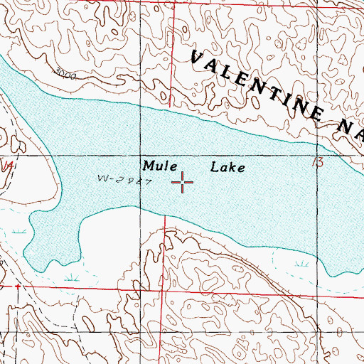 Topographic Map of Mule Lake, NE