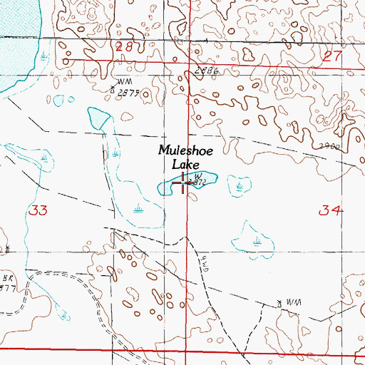 Topographic Map of Muleshoe Lake, NE