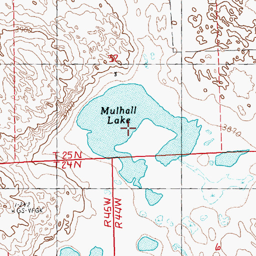 Topographic Map of Mulhall Lake, NE
