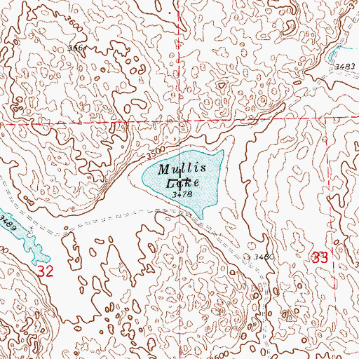 Topographic Map of Mullis Lake, NE