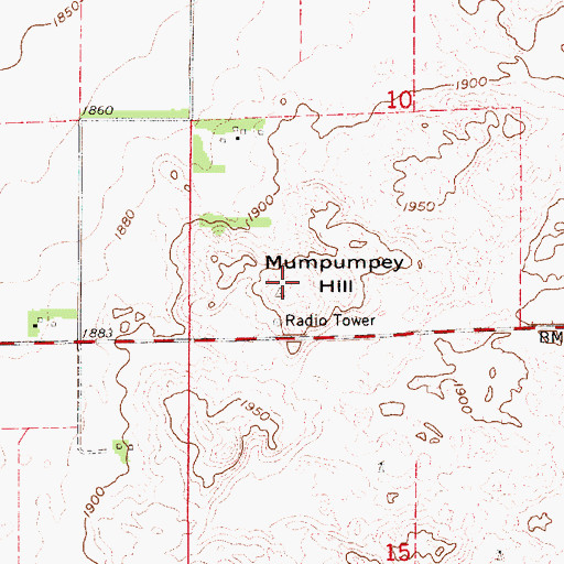 Topographic Map of Mumpumpey Hill, NE