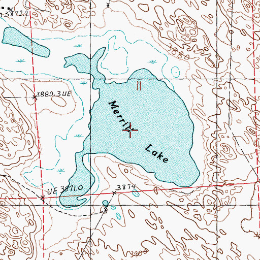 Topographic Map of Merrill Lake, NE