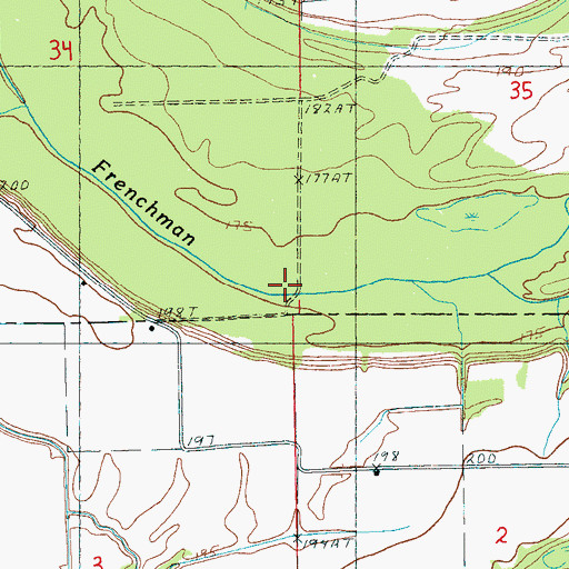 Topographic Map of Frenchman Bayou, AR
