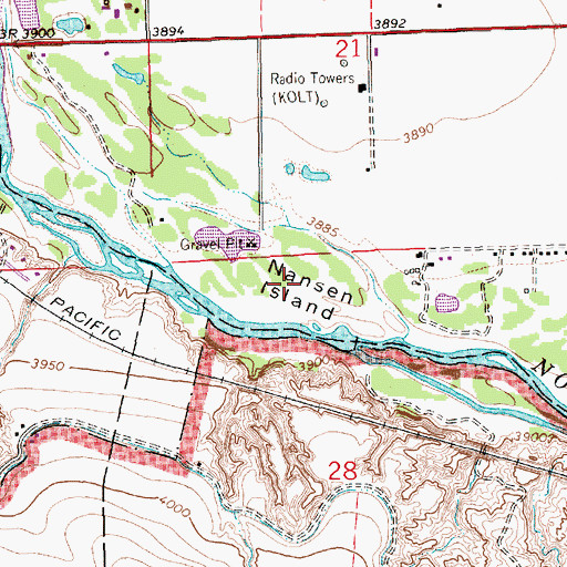 Topographic Map of Nansen Island, NE