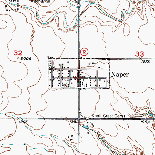 Topographic Map of Naper, NE