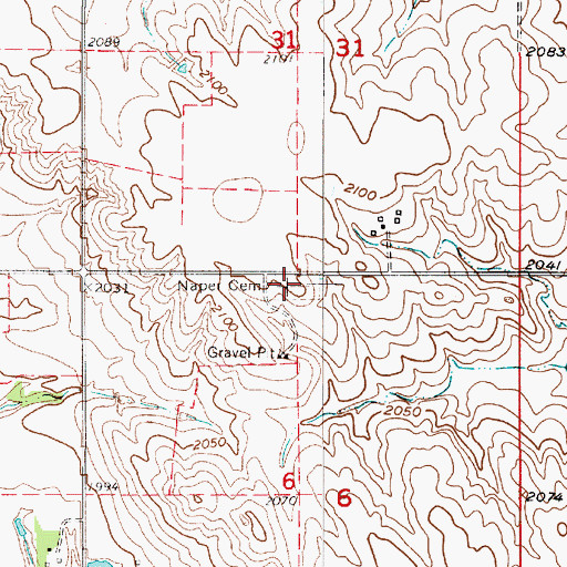 Topographic Map of Lutheran Cemetery, NE