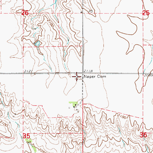 Topographic Map of Baptist Cemetery, NE