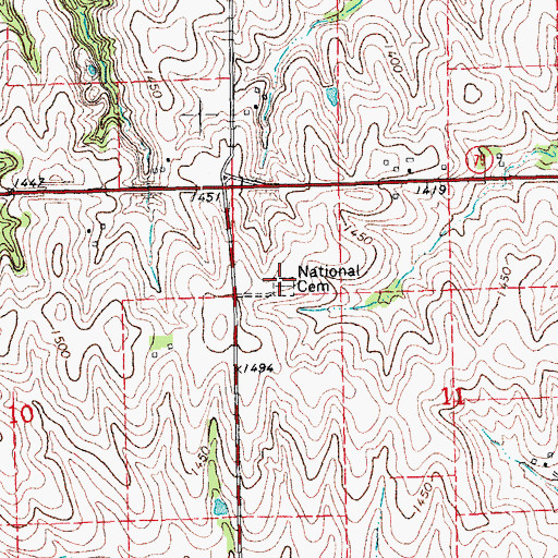 Topographic Map of National Cemetery, NE
