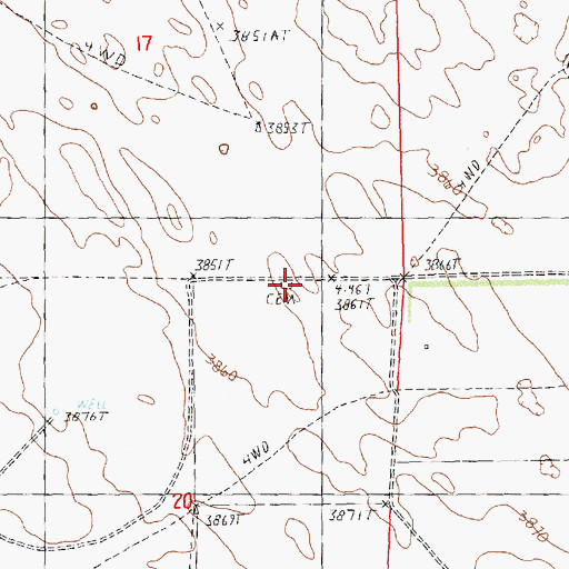 Topographic Map of Neely Flat Cemetery, NE