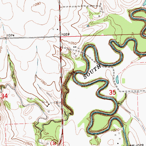 Topographic Map of Negro Branch, NE