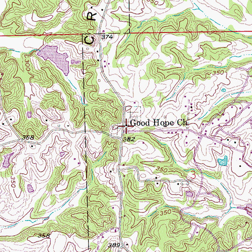 Topographic Map of Good Hope Presbyterian Church, AR