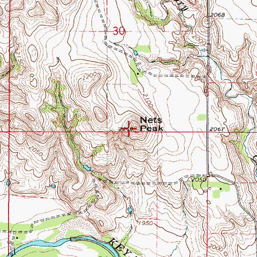 Topographic Map of Nets Peak, NE