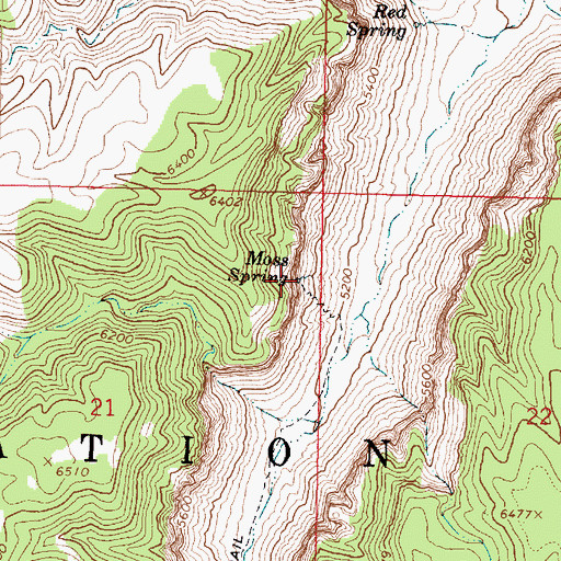 Topographic Map of Moss Spring, AZ