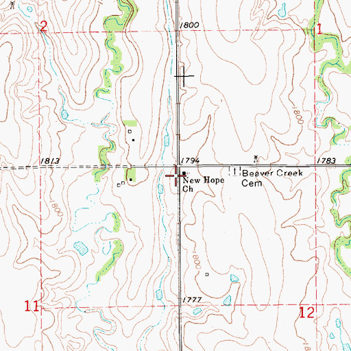 Topographic Map of New Hope Church, NE