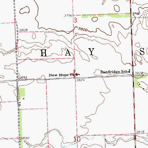 Topographic Map of New Hope Church, NE