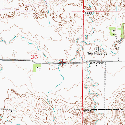 Topographic Map of New Hope Valley, NE