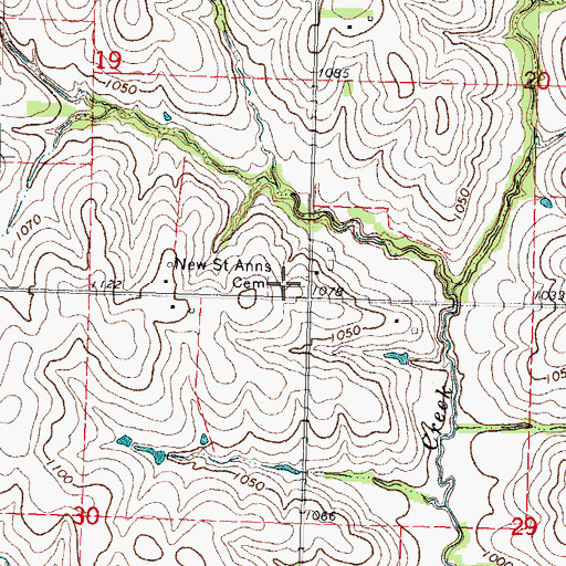 Topographic Map of New Saint Anns Cemetery, NE