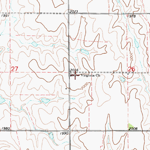 Topographic Map of New Virginia Church, NE