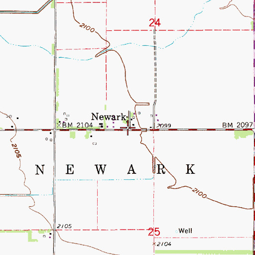 Topographic Map of Newark, NE