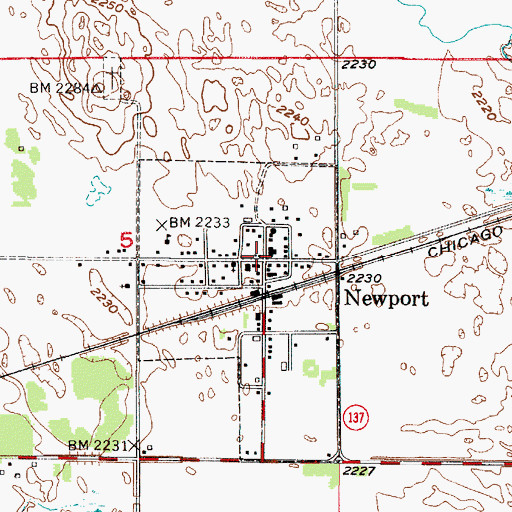 Topographic Map of Newport, NE
