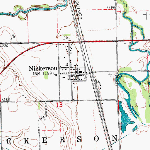 Topographic Map of Nickerson, NE