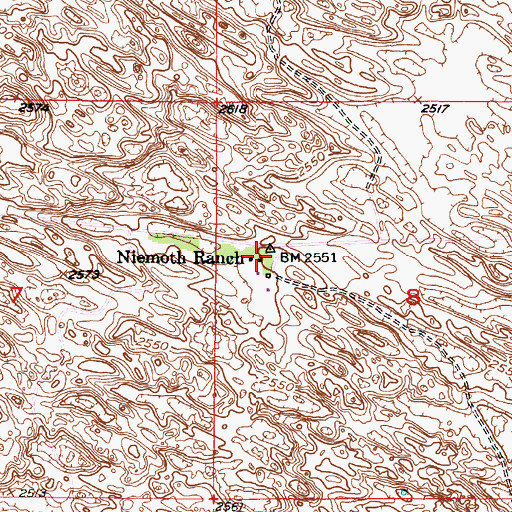 Topographic Map of Niemoth Ranch, NE