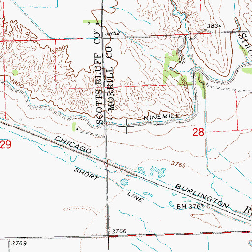 Topographic Map of Ninemile Canal, NE