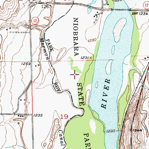 Topographic Map of Niobrara State Park, NE