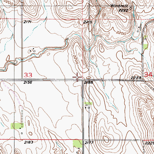 Topographic Map of Noble School, NE