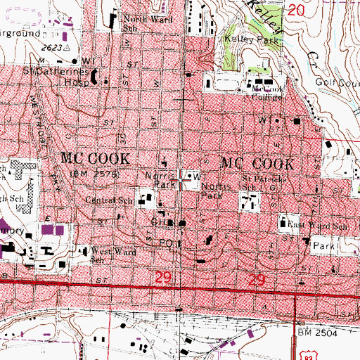 Topographic Map of Norris Park, NE