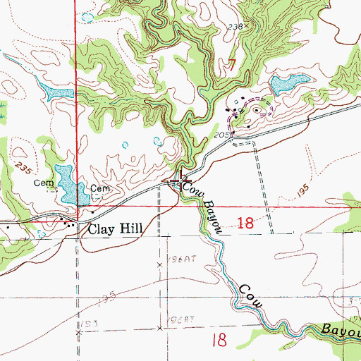 Topographic Map of Hawkins Creek, AR