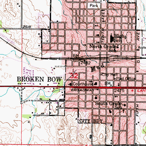 Topographic Map of North Branch Mud Creek, NE